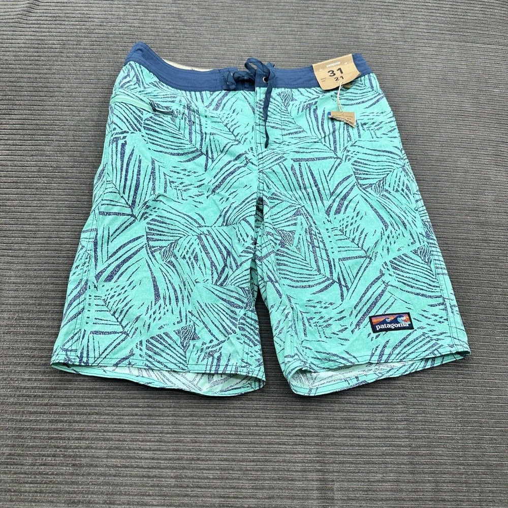 Patagonia Board Shorts Men 31 Rain Fern Speckle Nylon Swimming Outdoors Weekend.